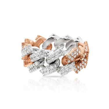 two tone Diamond two tone cuban ring
